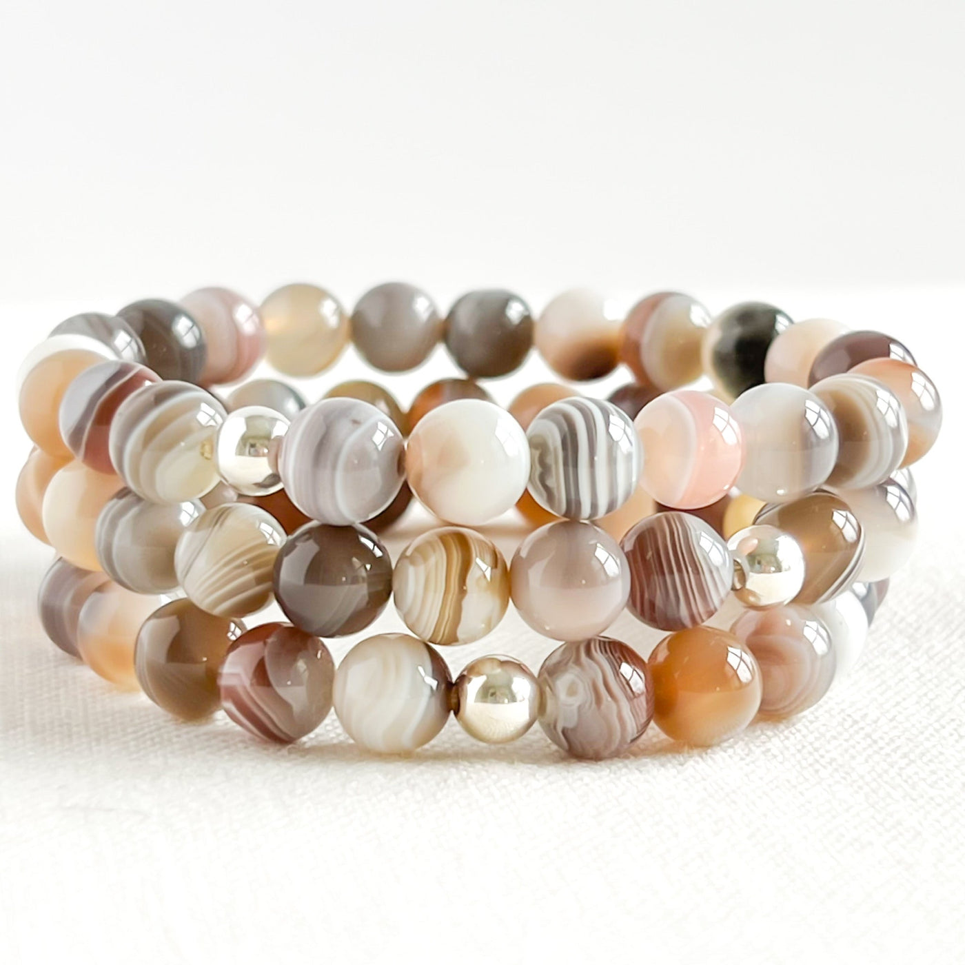 BOTSWANA AGATE CRYSTAL BRACELET