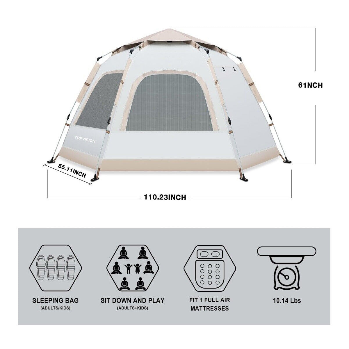 6-Person Family Camping Tent