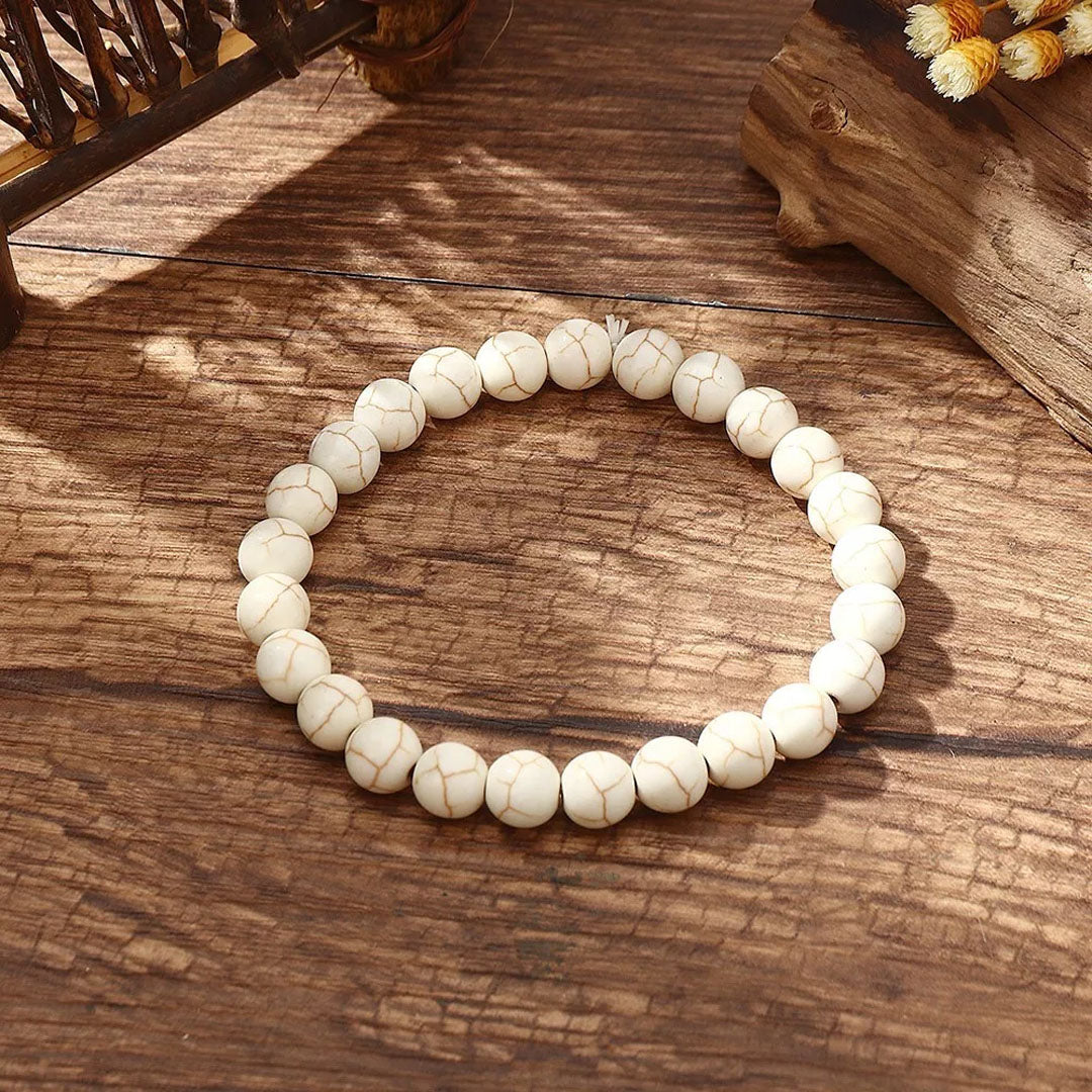 Crystal Camel Bon/ Natural White Turquoise Stone Bracelets