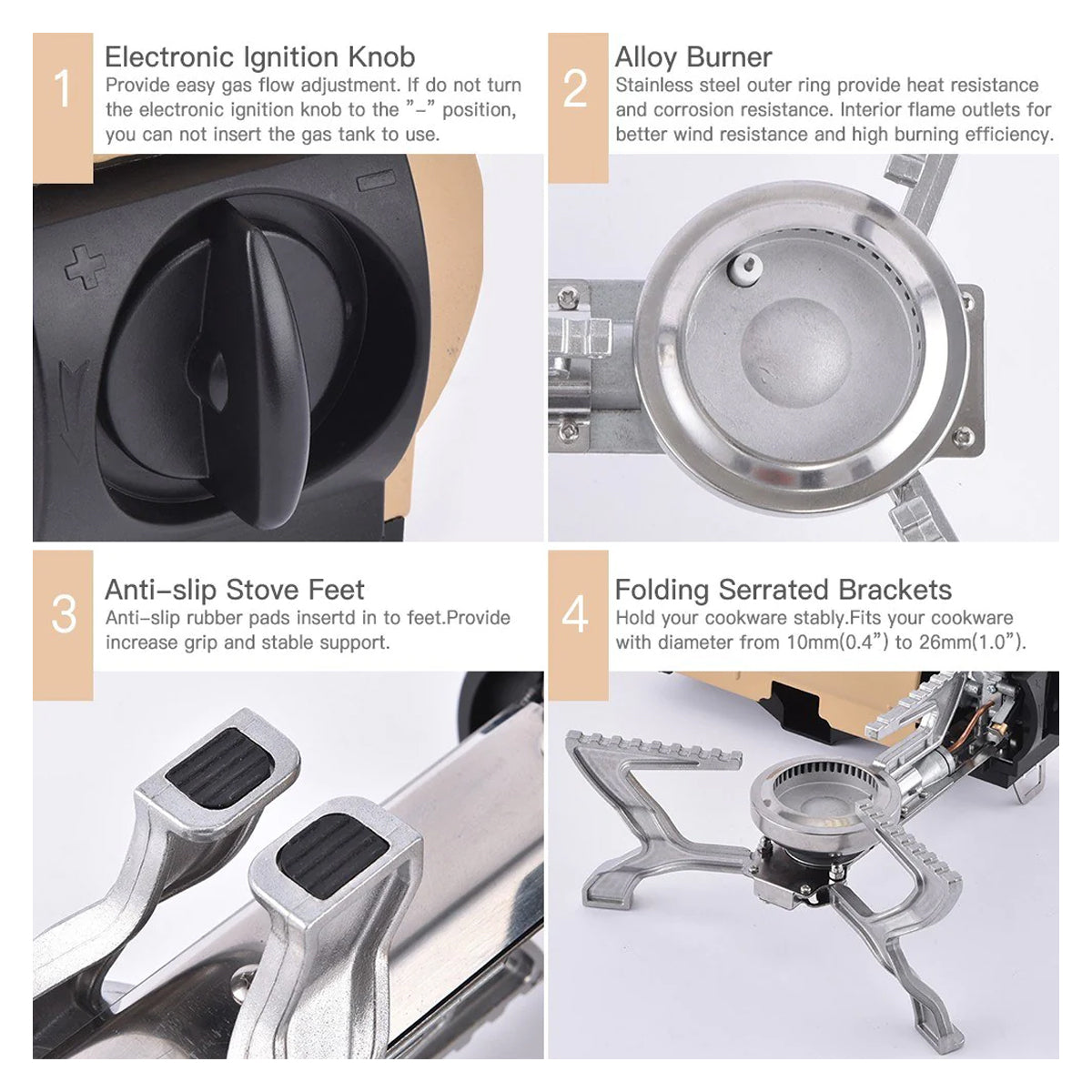 Foldable Portable Butane Stove 2670W Camping Stove