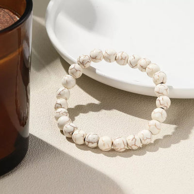 Crystal Camel Bon/ Natural White Turquoise Stone Bracelets