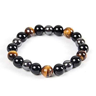 Tiger Eye, Black Onyx & Hematite - Tripple Protection Bracelet