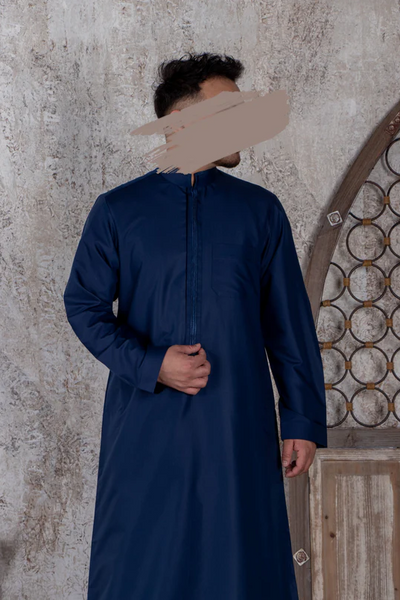 Lined Navy Blue Thobe