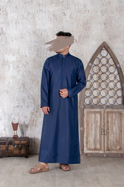 Lined Navy Blue Thobe